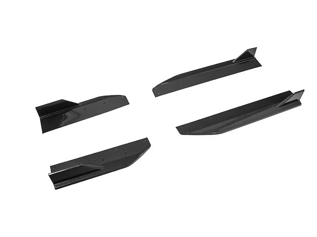 2024-UP FORD MUSTANG S650 | GT350R PERFORMANCE STYLE CARBON FIBER SIDE SKIRTS EXTENSION ROCKER PANELS GROUND EFFECTS